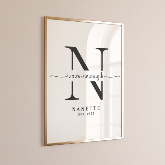 Personalized  I Am Enough Digital Wall Art