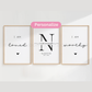 Personalized Affirmation Wall Art Trio – I Am Loved, I Am Enough, I Am Worthy