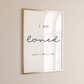 I Am Loved with Heart Personalized Digital Wall Art