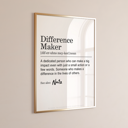 Difference Maker Custom Name Digital Print