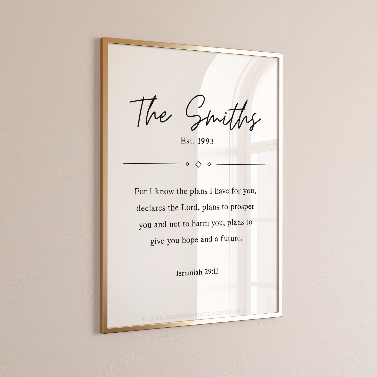 Personalized Family Name Scripture Wall Art – Jeremiah 29:11