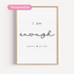 I Am Enough with Heart Personalized Digital Wall Art